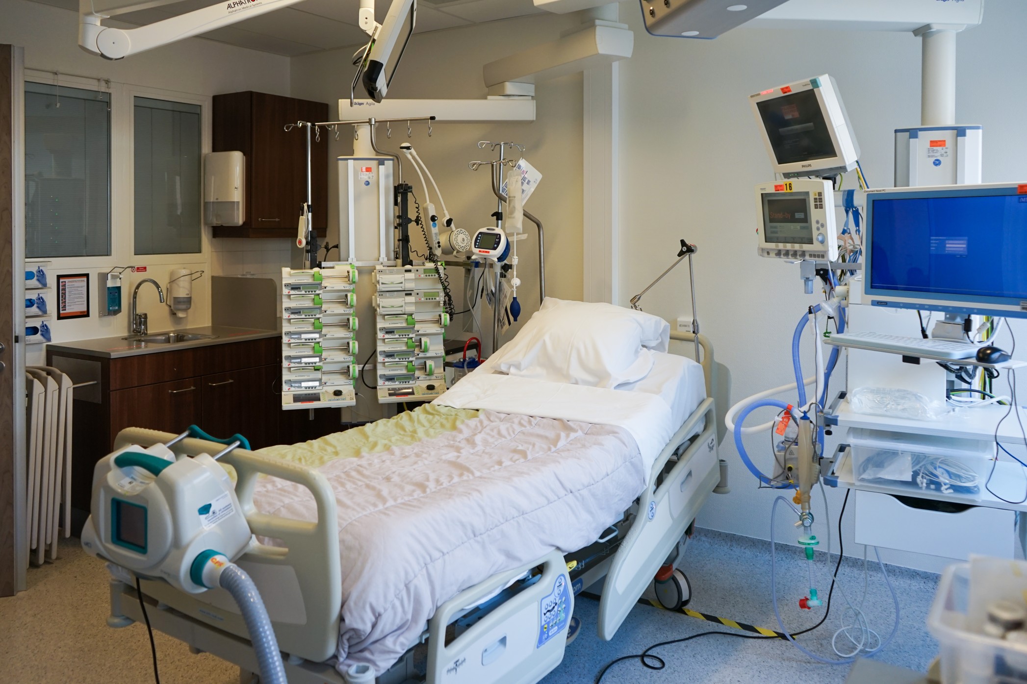 Patient room with medical equipment provided by The Total Source